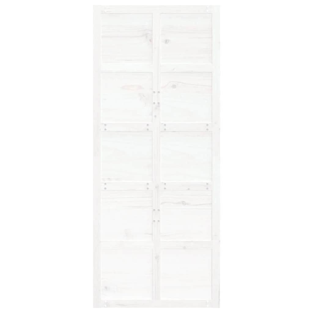 vidaXL Schiebetür Scheunentür Weiß 90x1,8x214 cm Massivholz Kiefer (1-St)
