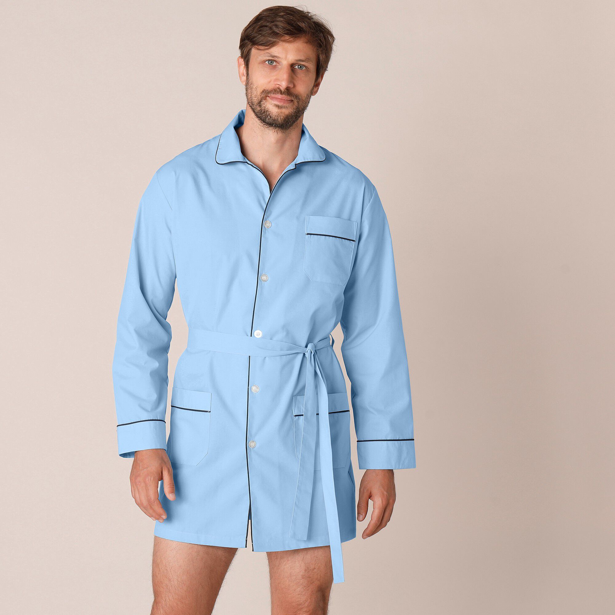 Veste de pyjama popeline boutonnée