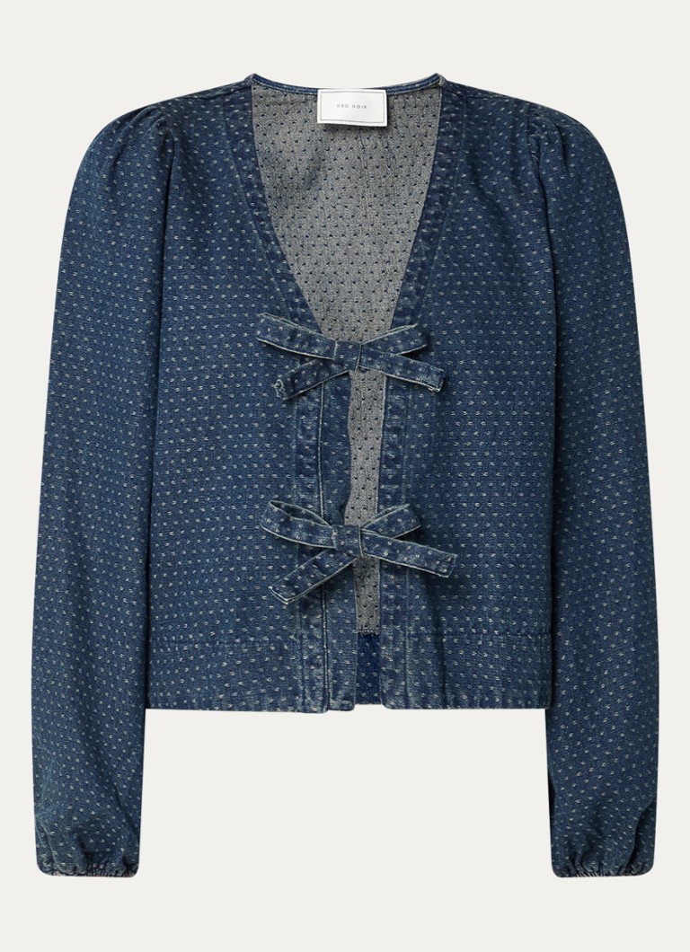 Bluză Silvi Neo Noir din denim cu fundă