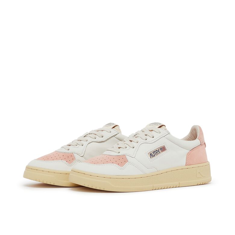 Autry Wmns Medalist Low suede/leat wht/pink