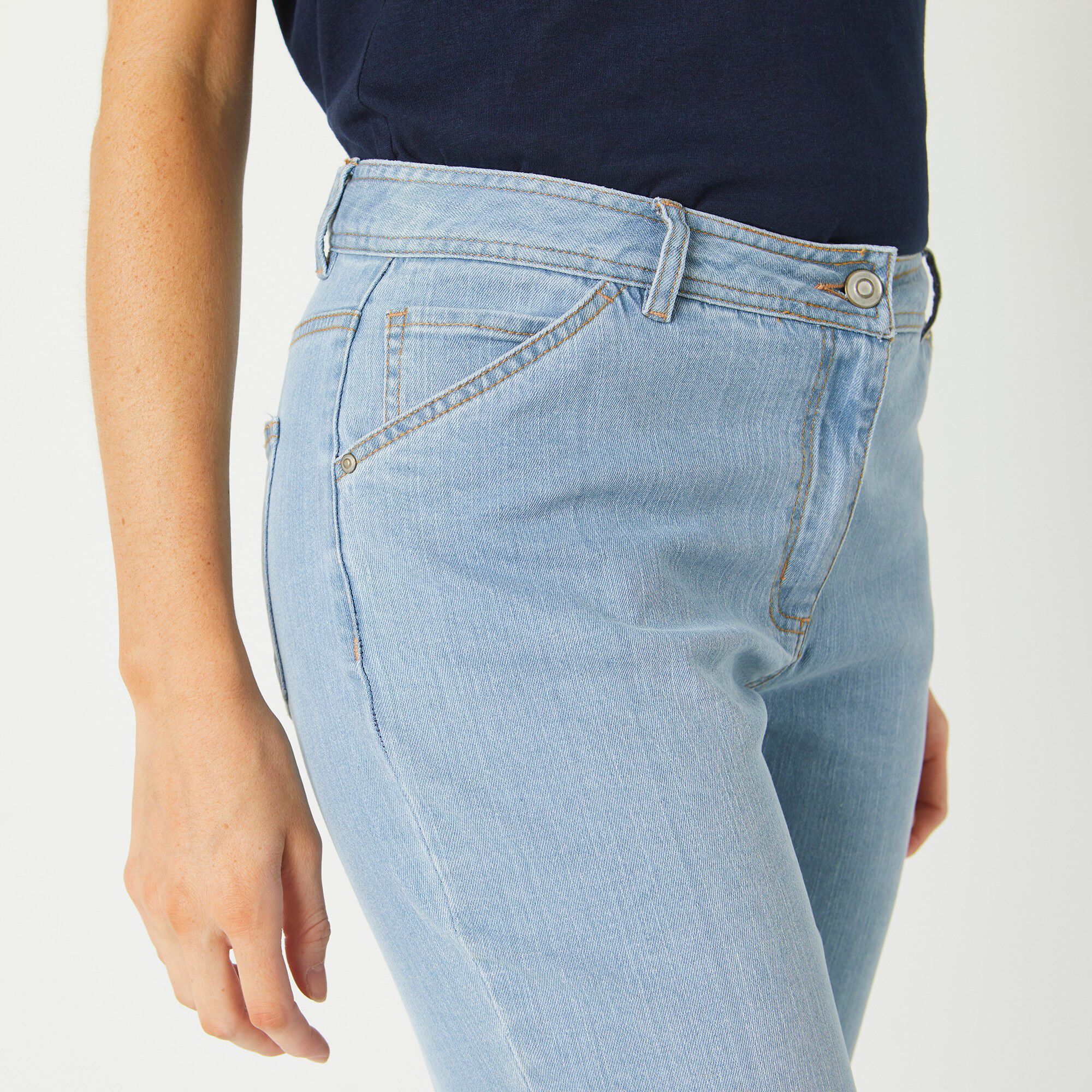 Pantalon mom, denim stretch