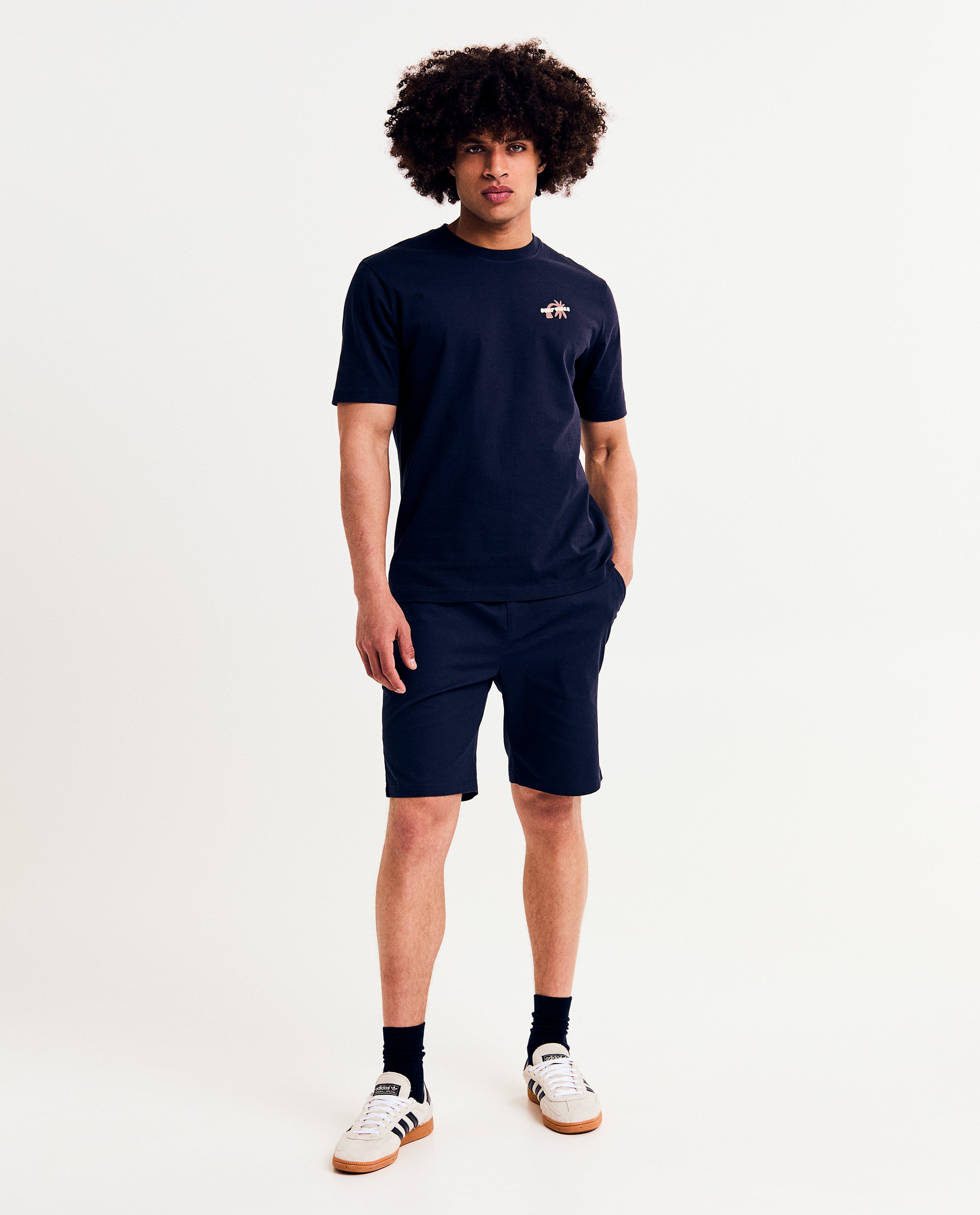 Tricou I AM din bumbac organic cu imprimeu mic, S-XXXL albastru închis