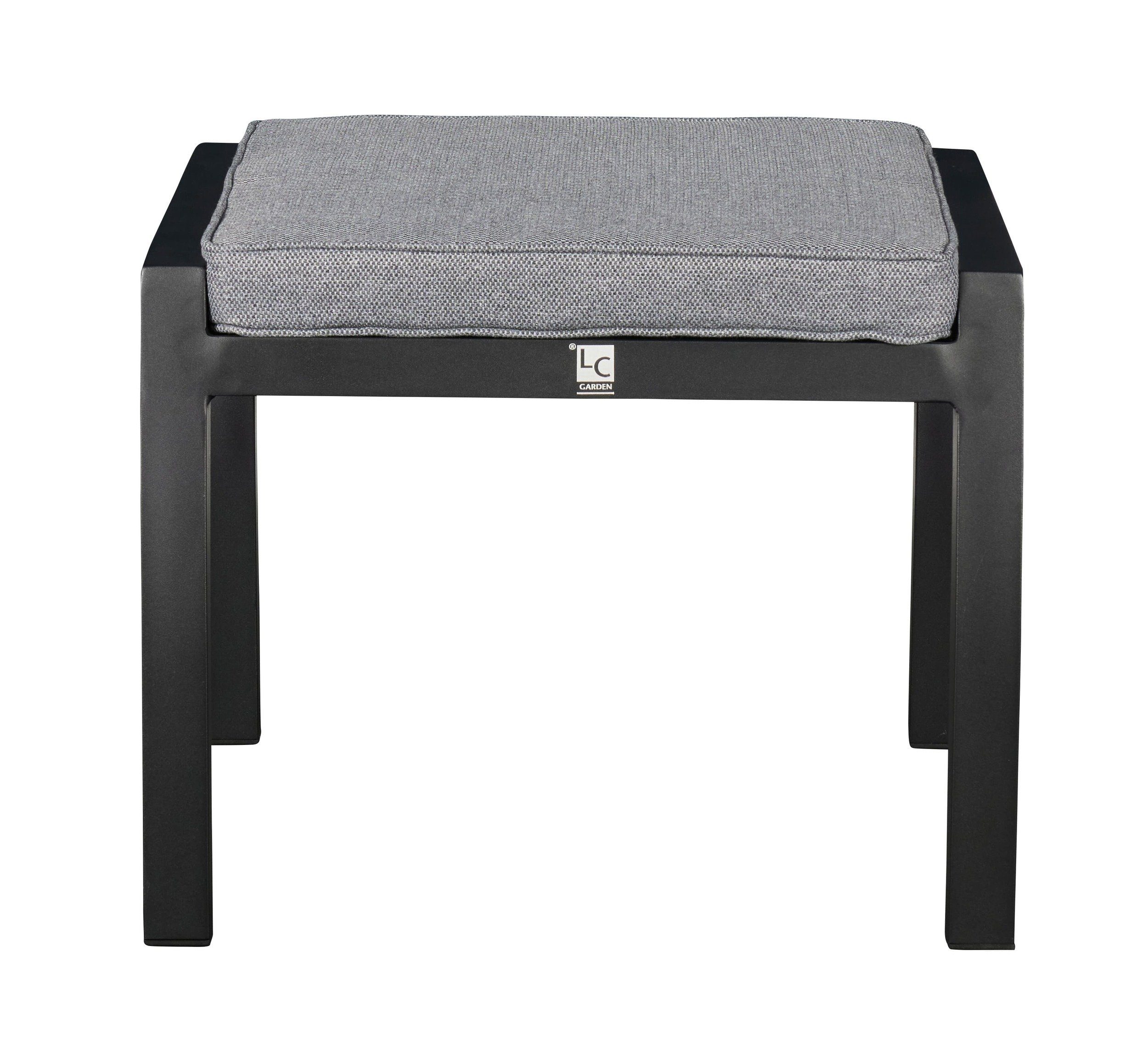 LC Garden Gartenlounge-Hocker LC Garden Sondrino Hocker schwarz Fußbank