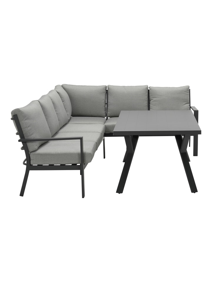 GMD Living Gartenmöbel Set SERGIO in Farbe Gestell Schwarz / Polster Hellgrau günstig kaufen onesize
