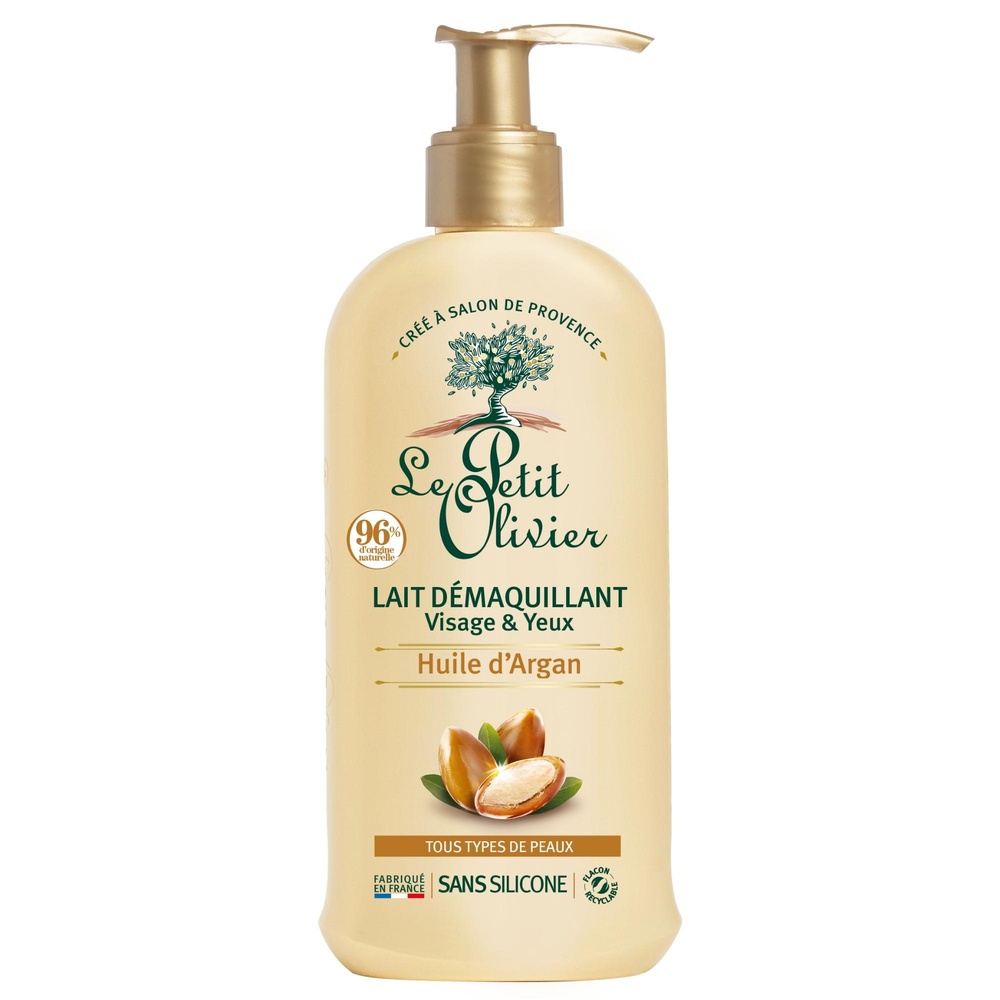 le petit olivier Lait Démaquillant Visage & Yeux Huile d'Argan Lait Démaquillant - Tous Types de Peaux