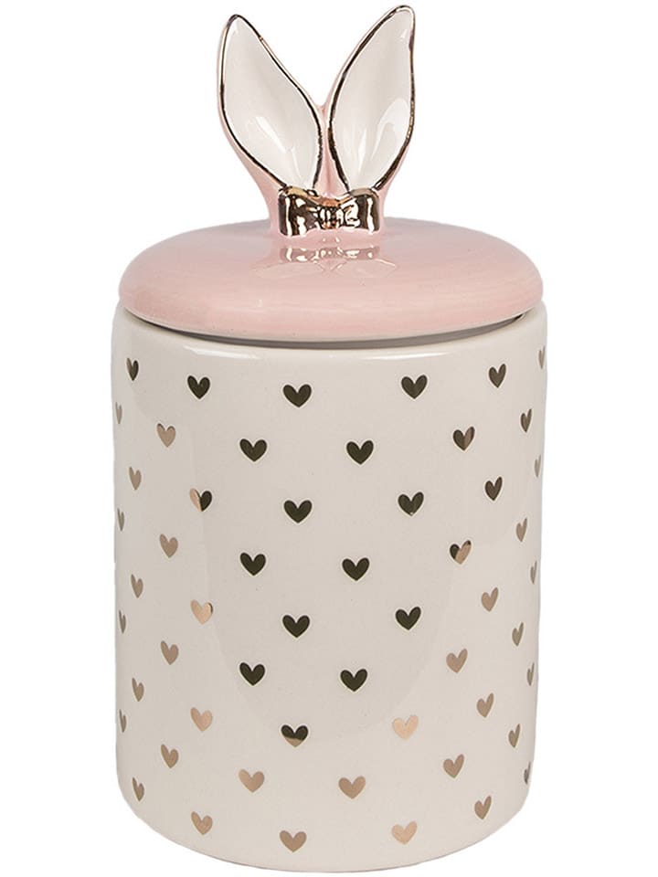 Clayre & Eef Vorratsbehälter in Creme/ Rosa - (H)22 x Ø 11 cm günstig kaufen onesize