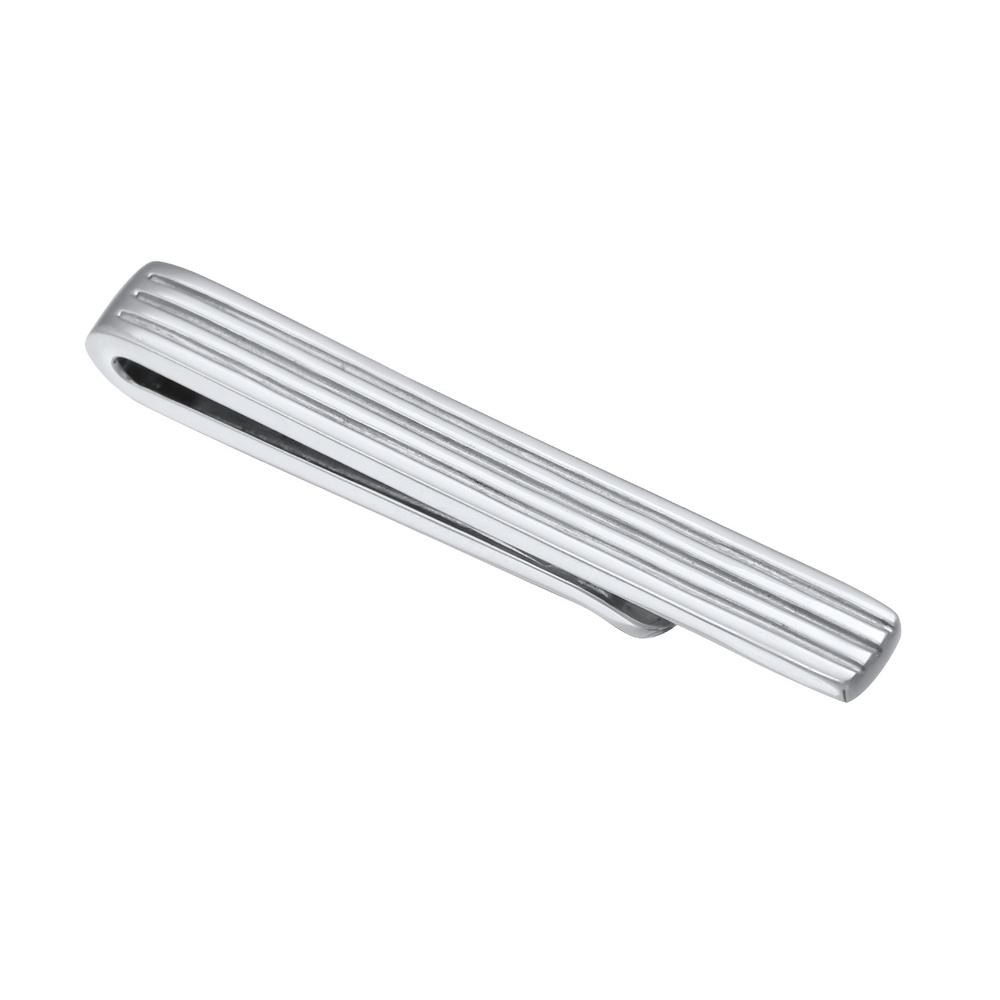 KUZZOI KUZZOI Épingle de Cravate Hommes épingle à cravate rainures design en argent ster Bijoux