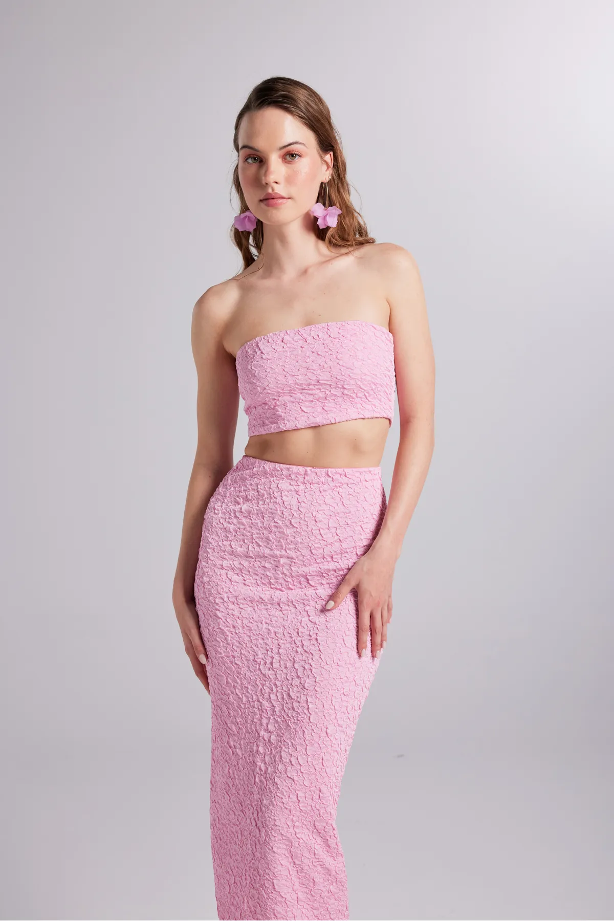 HOLLY LOLLY  Seersucker Rock Bustier Cushy Set Rosa