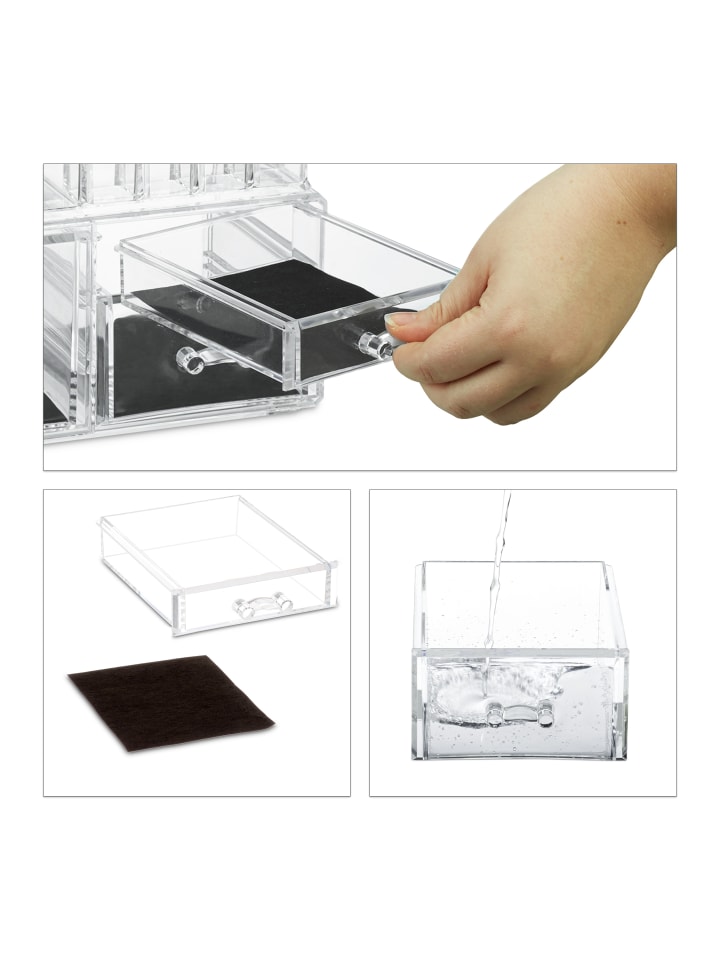 relaxdays Make Up Organizer in Transparent günstig kaufen onesize