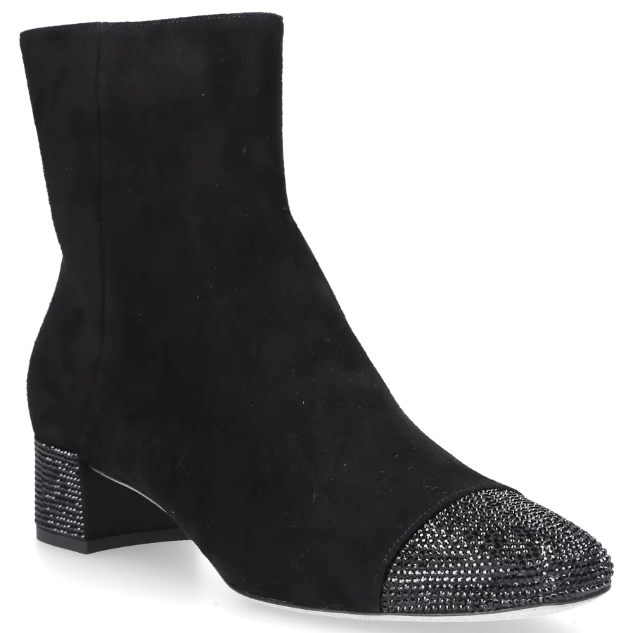 Rene Caovilla - Klassische Stiefeletten RHINESTONE 40 Veloursleder - schwarz