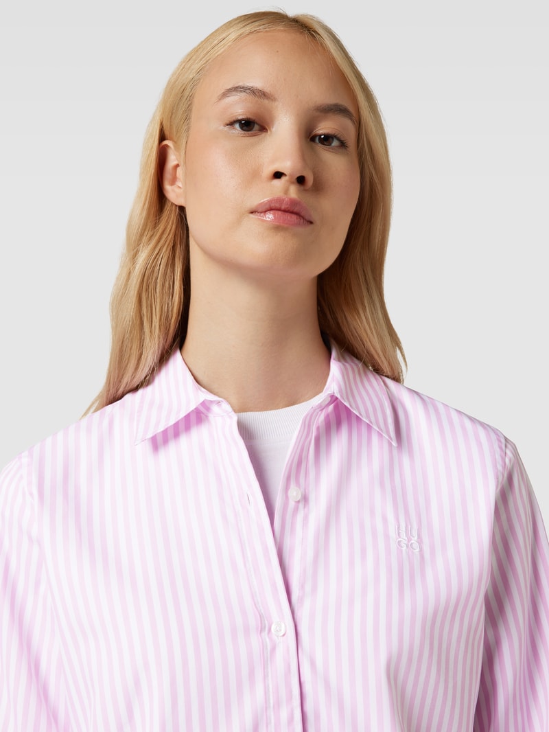 Hemdbluse mit Streifenmuster Modell 'THE ESSENTIAL' in rosa