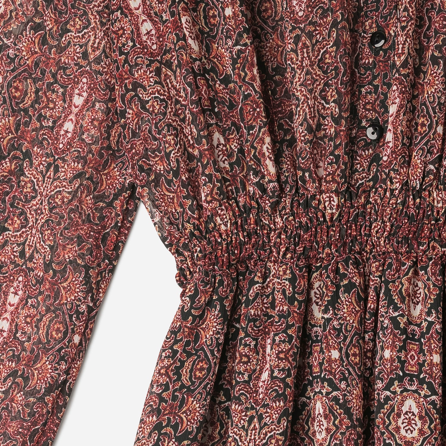 Robe longue TEXTO noire à imprimé oriental