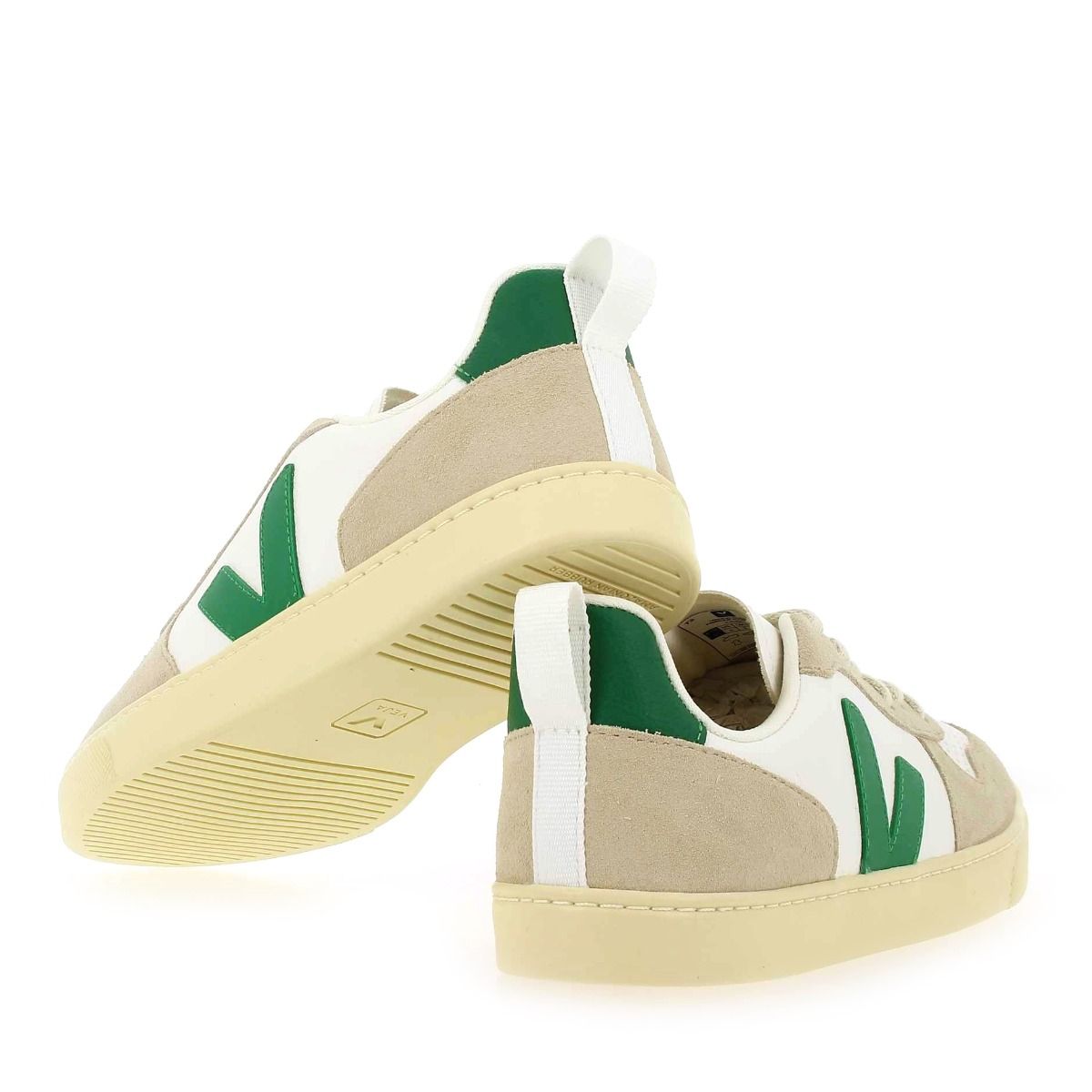 Veja  V10 LACES - Blanc Vert