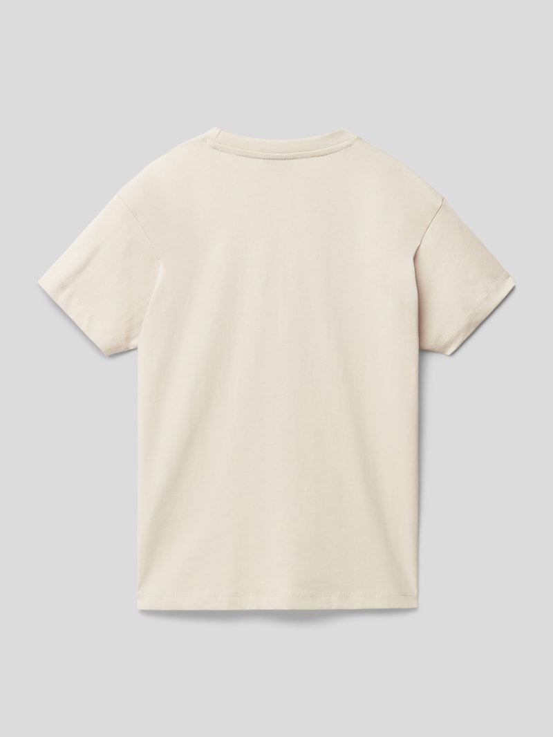 T-Shirt mit Logo-Print Modell 'Tenio' in beige