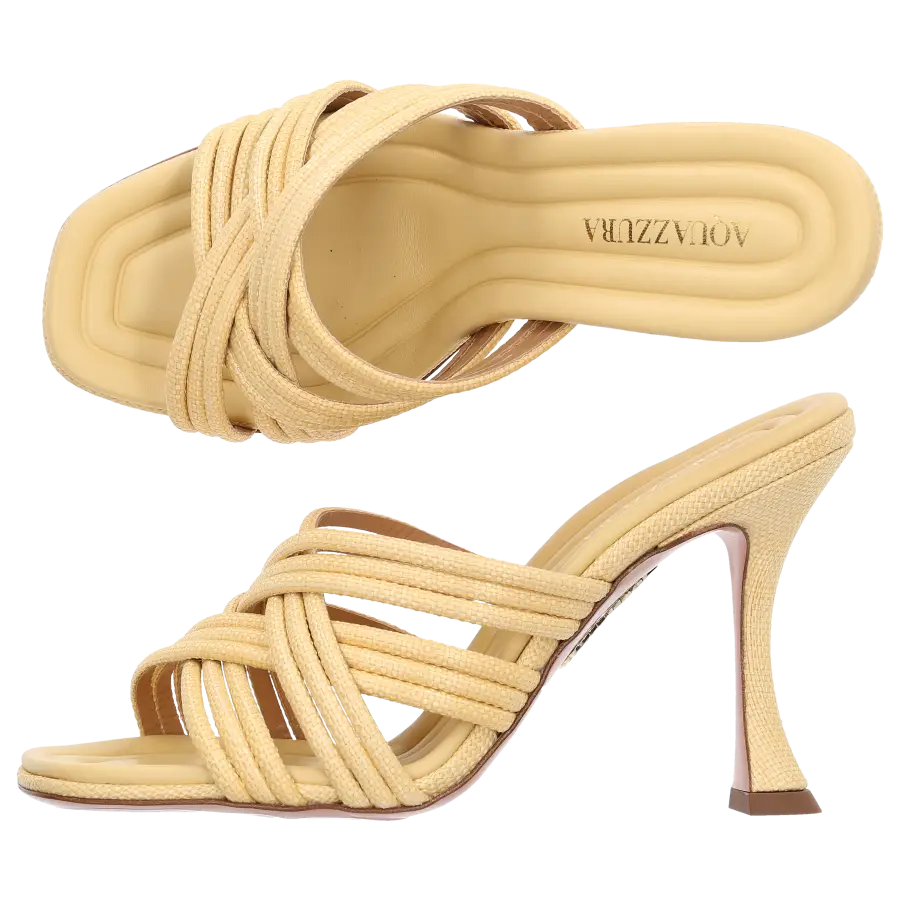 Aquazzura - Pantoletten OHUHU 95 Bast - beige