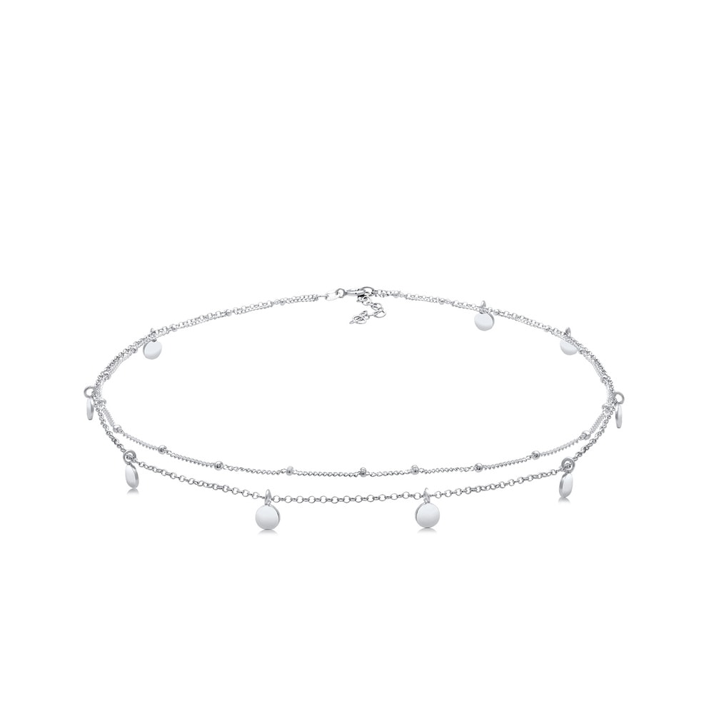 Elli Elli Collier Femme Choker Boule Couches Look Plaquette en Argent Sterling 925 collier
