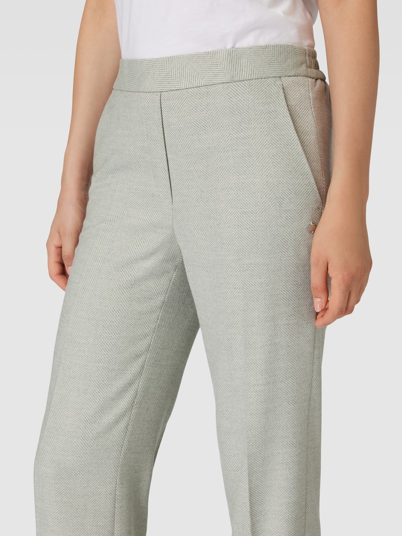 Stoffhose mit Viskose-Anteil und elastischem Bund in silber