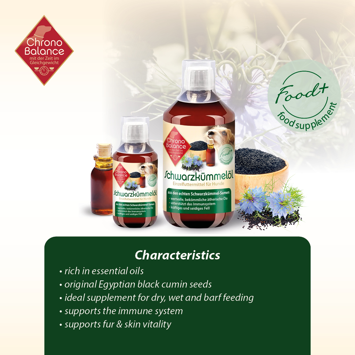 ChronoBalance Ergänzungsfutter & Aufzucht ChronoBalance Schwarzkümmelöl 500 ml