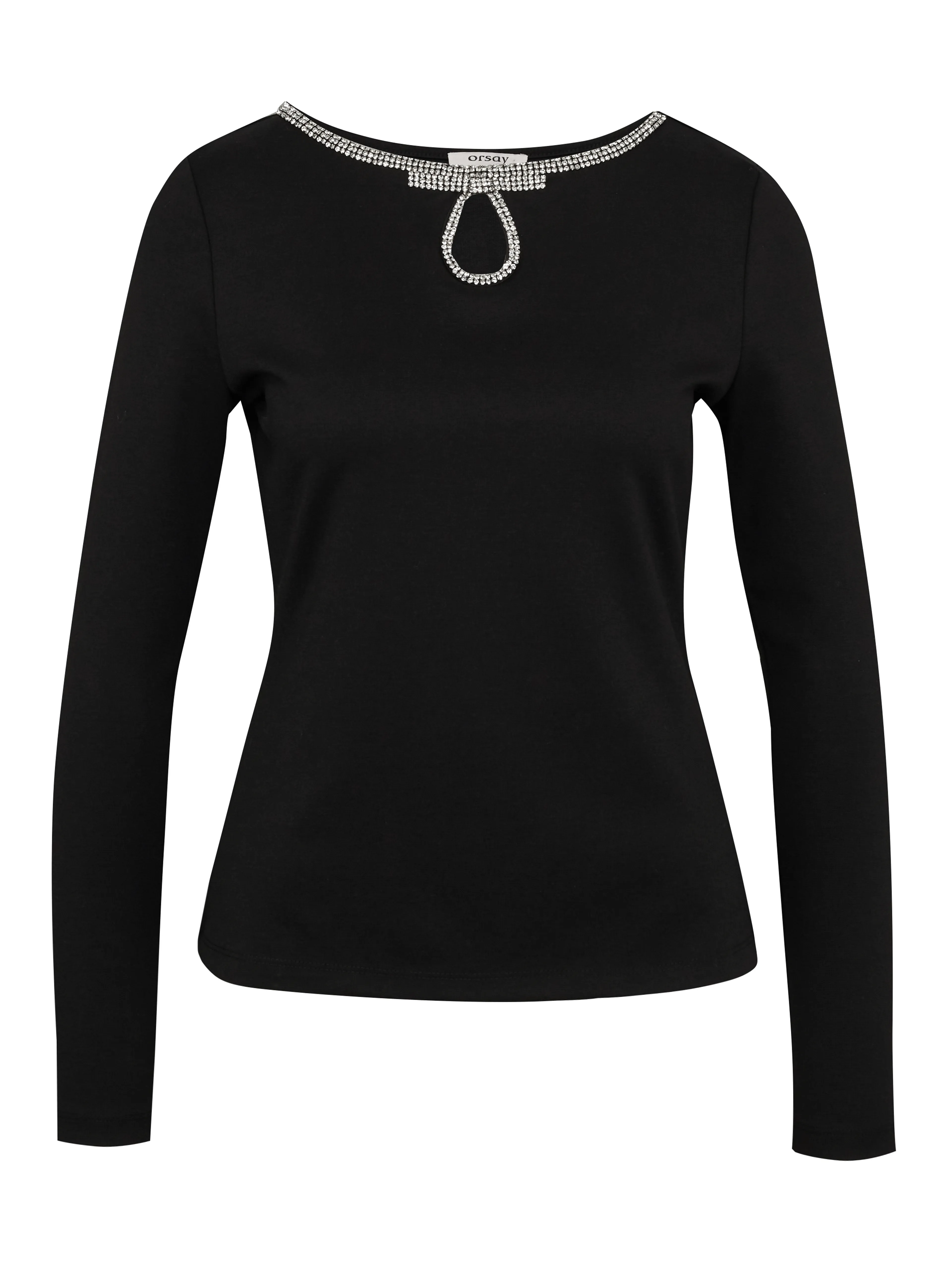 Schwarze Damenbluse mit langen Ärmeln ORSAY