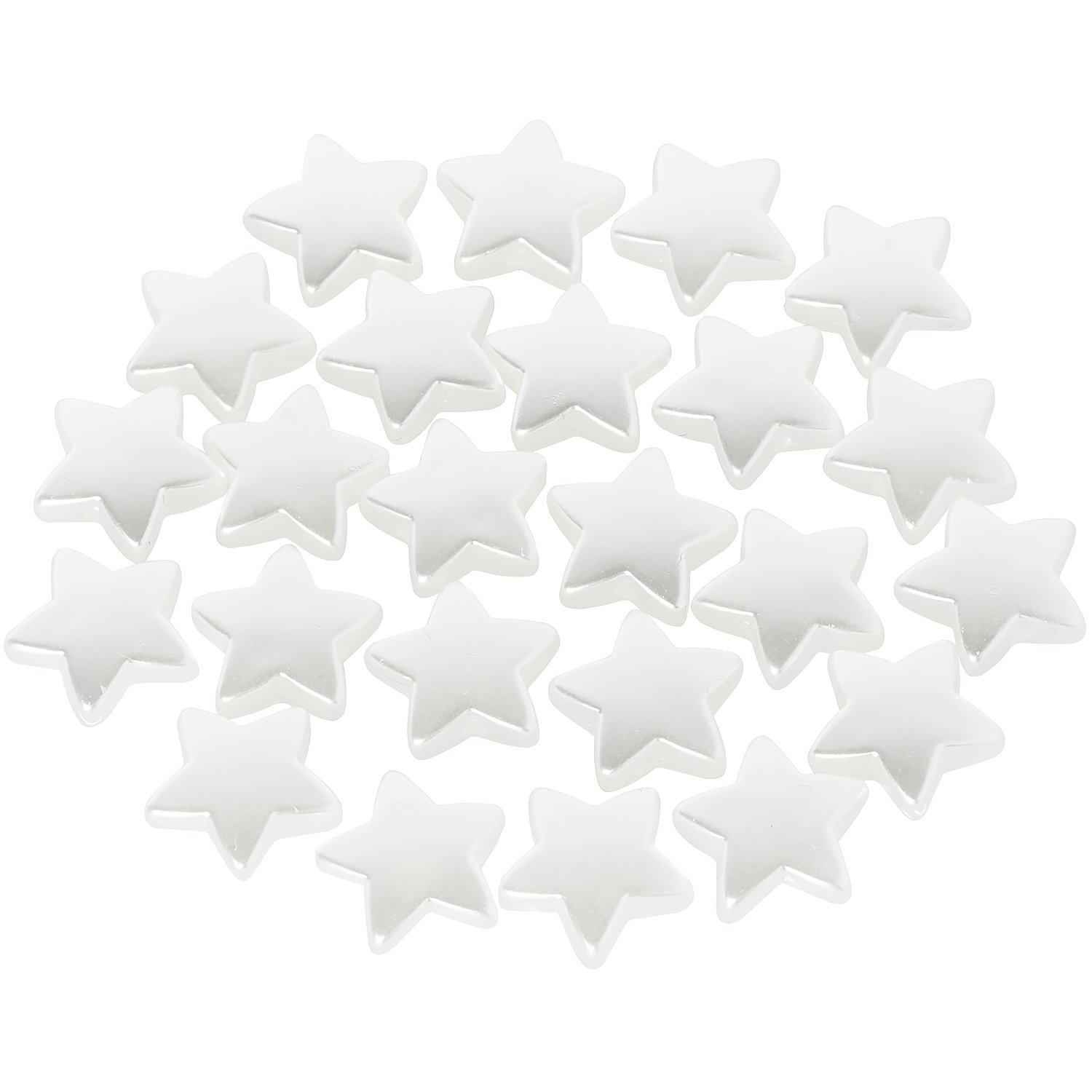 Sternperlen, weiß, 1,5 cm, 24 Stück