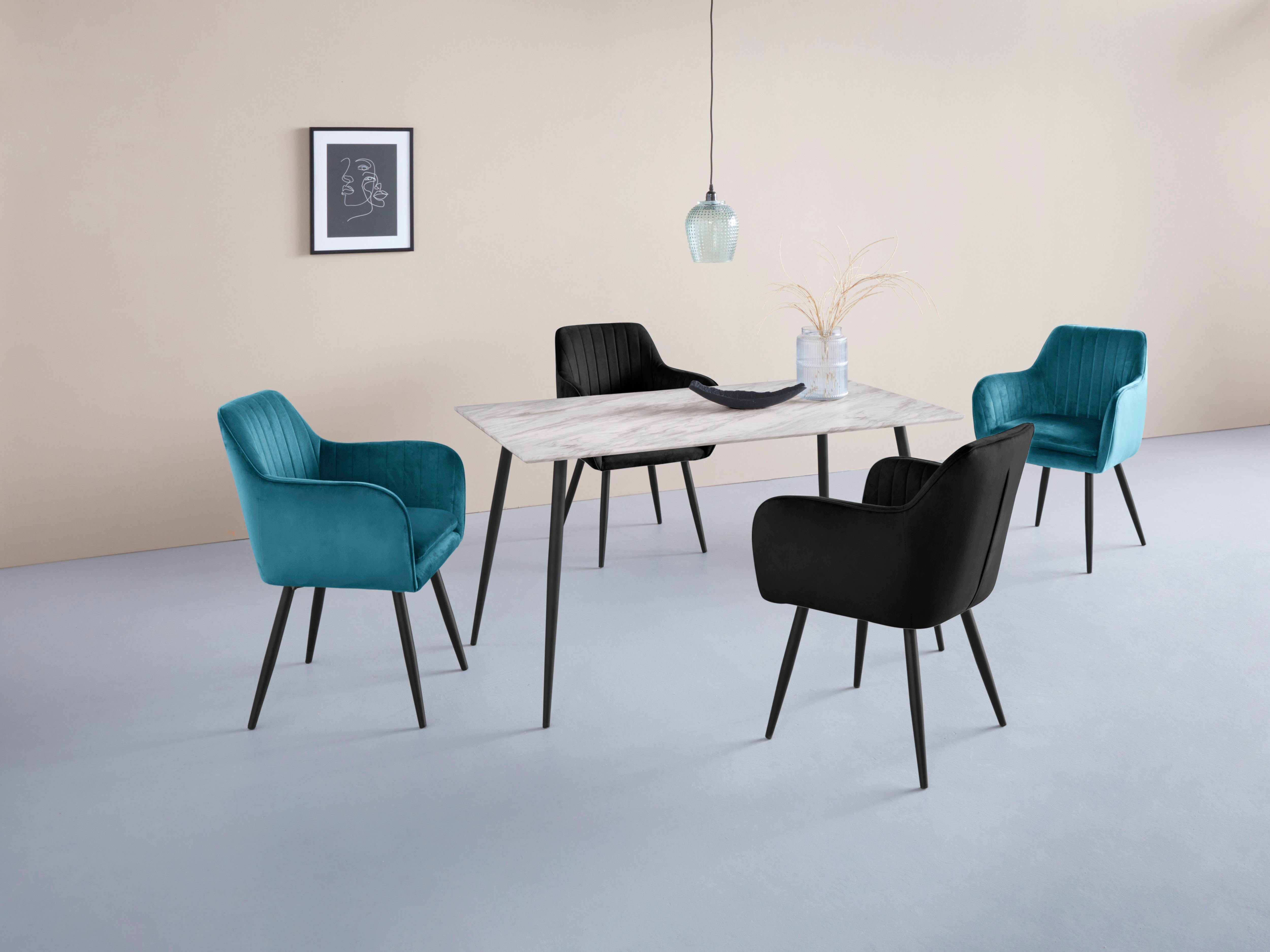 Home affaire 4-Fußstuhl Bibi (2 St), Bezug in Veloursstoff oder Microfaser, maximale Belastbarkeit 120kg