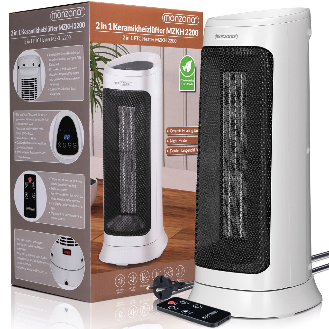 Casaria monzana® Keramikheizlüfter MZKH2200 weiß