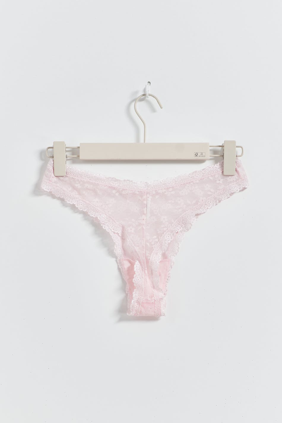 Shaped lace thong