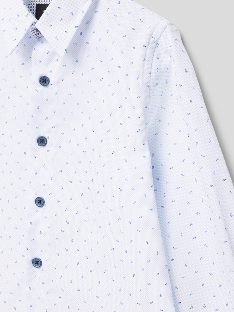 Hemd mit Allover-Muster in bleu
