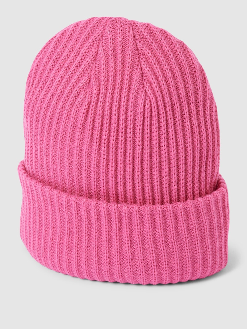 Strickmütze mit breitem Umschlag Modell 'HEXO' in pink