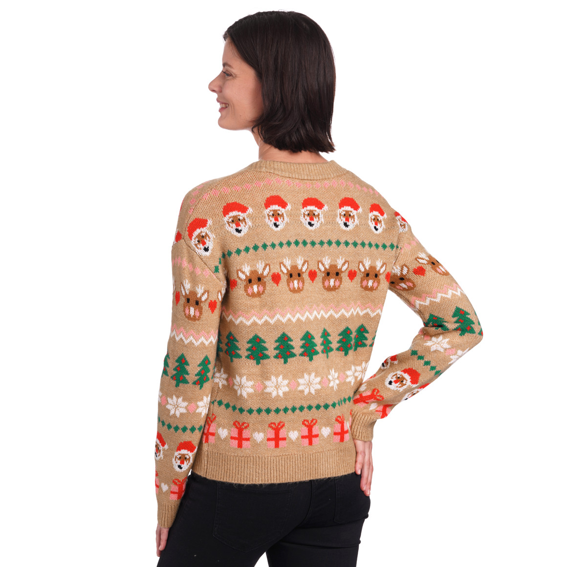 Damen Weihnachtsstrickjacke gemustert