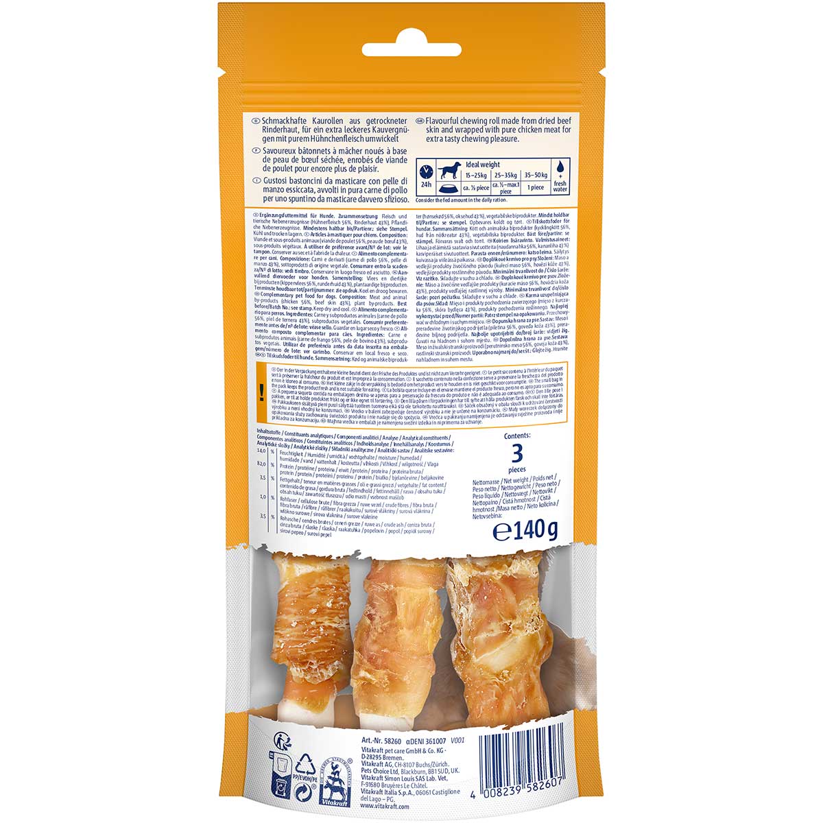 Vitakraft Chews Deli Kaurollen Huhn Gr. L 3 Stück bei ZooRoyal