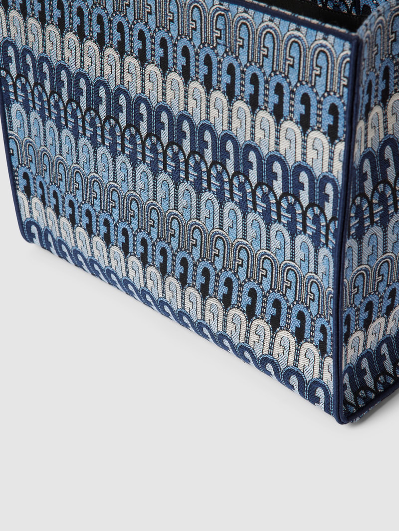 Tote Bag mit Allover-Muster in blau