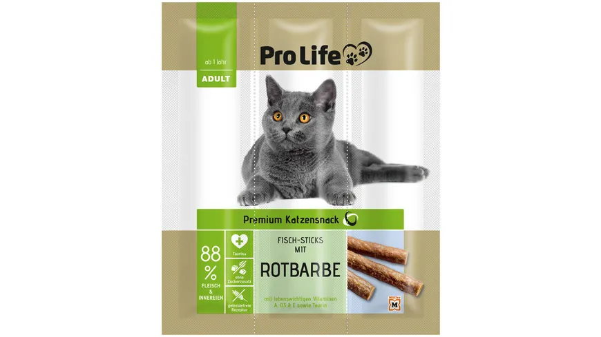 Pro Life Katzensnack Fisch-Sticks mit Rotbarbe