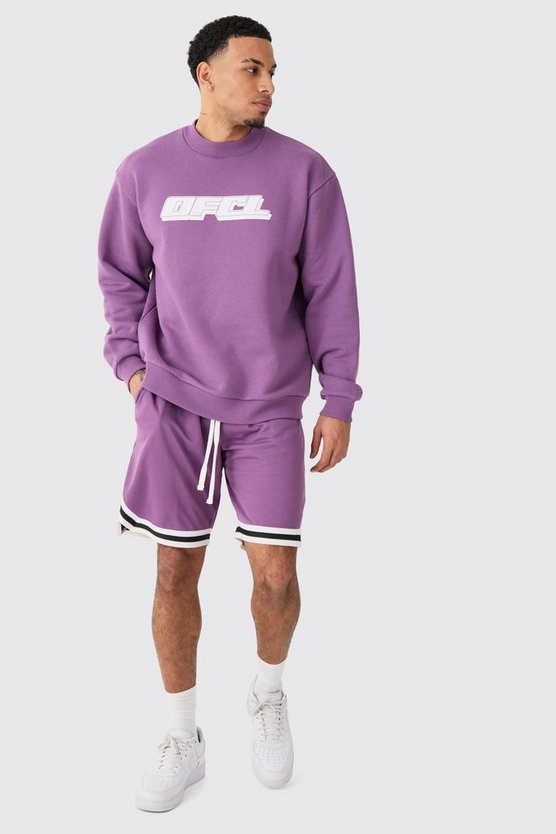 Oversize Official Sweatshirt und Basketball Mesh Shorts