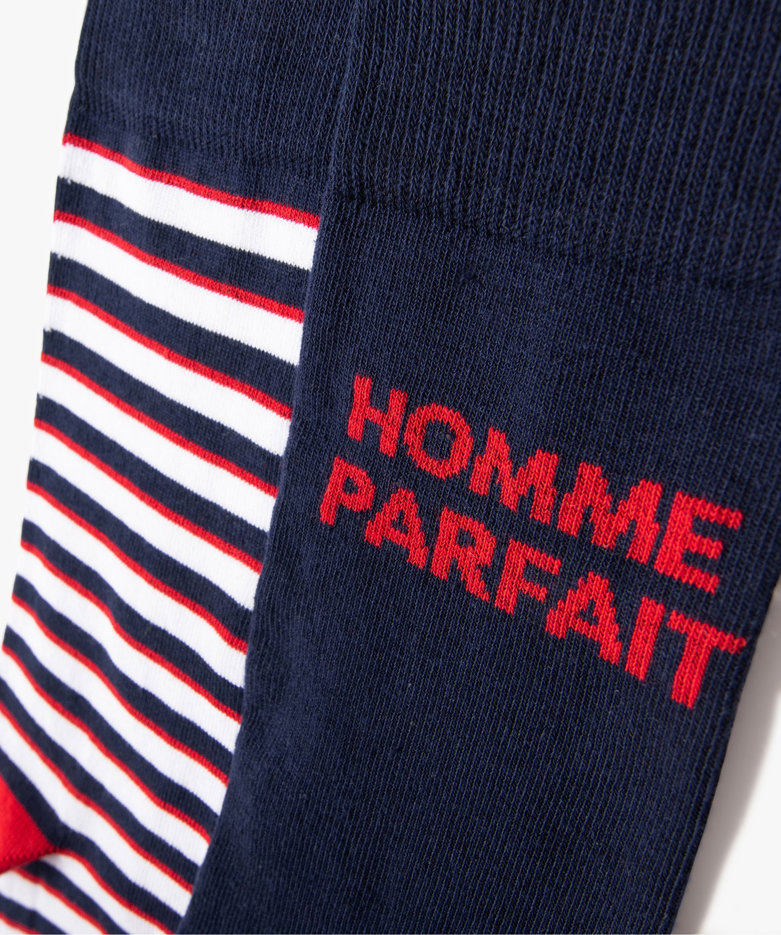 Chaussettes homme tige haute imprimées (lot de 2) marine | GEMO