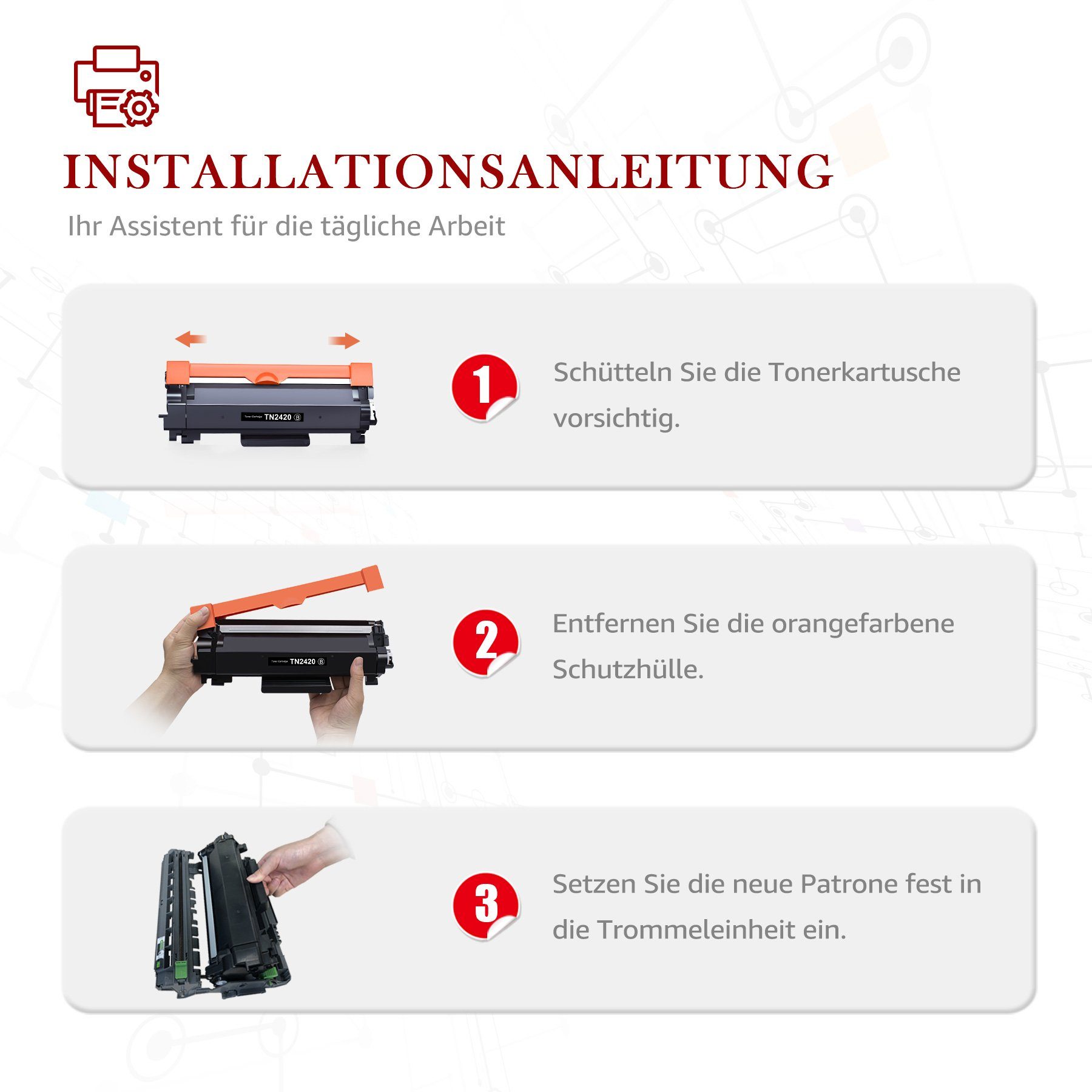 Toner Kingdom Tonerpatrone ersetzt Brother Toner TN-2420 TN 2420 TN2420 Super-XL, (für MFC L2710DW HL-L2350DW MFC-L2710DN HL-L2310D DCP-L2530DW)