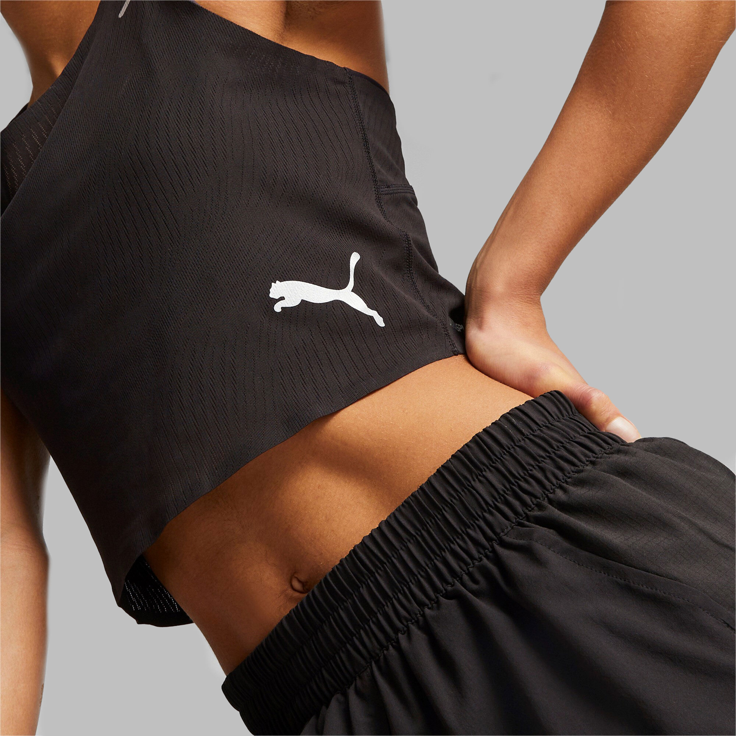 Run Ultraspun Crop Tank-Top Damen - Schwarz