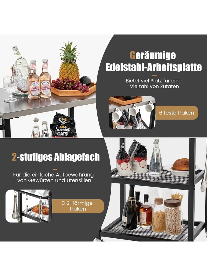 COSTWAY Grillwagen Outdoor in Schwarz günstig kaufen onesize