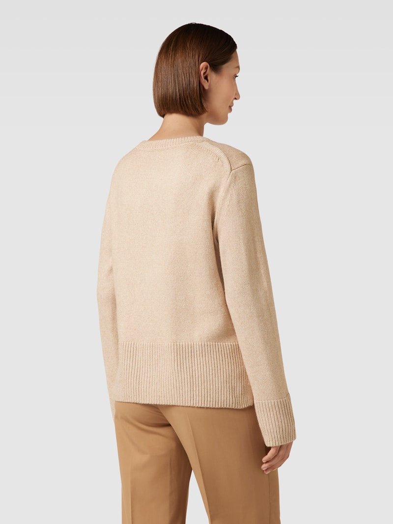 Strickpullover in melierter Optik in beige meliert