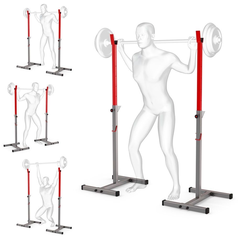 K-SPORT Langhantelstange Langhantelablage I bis 180kg verstärkt zum effektiven Muskeltraining, (Squat-Rack für Langhanteltraining I Kniebeugenständer, Professionelle Fitnessgeräte für Zuhause), Made in EU!