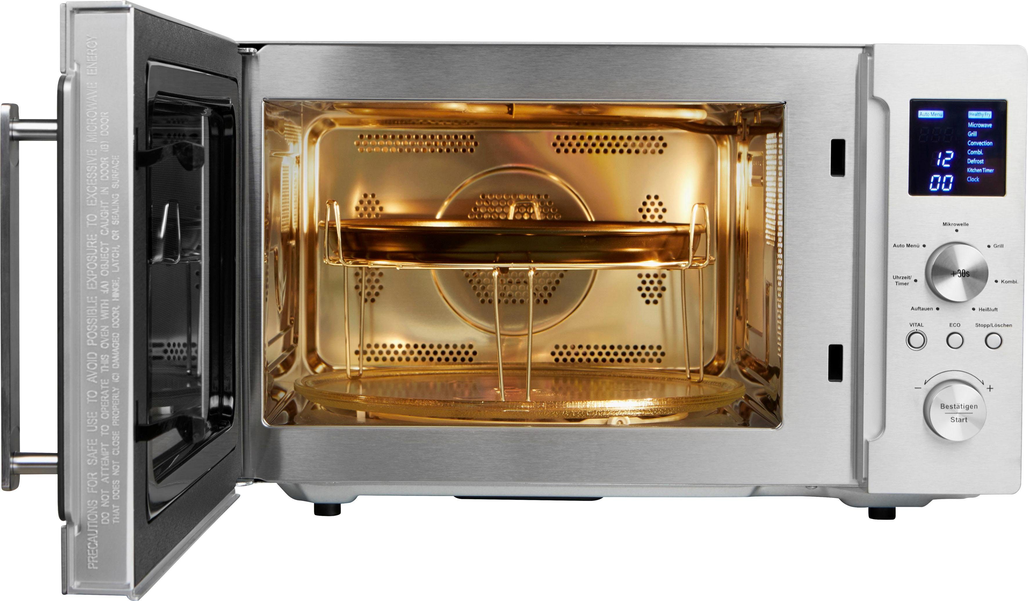 Hanseatic Mikrowelle 15896546, Grill und Heißluft, 25 l, 3-in-1 Gerät