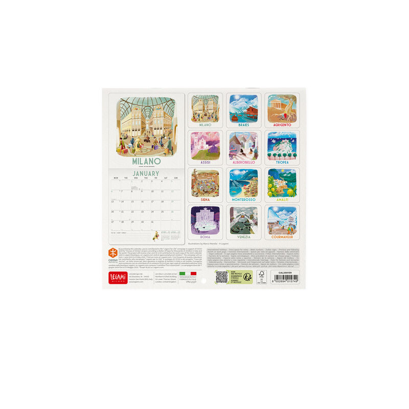 Calendario de pared 2025 - 18 x 18 cm