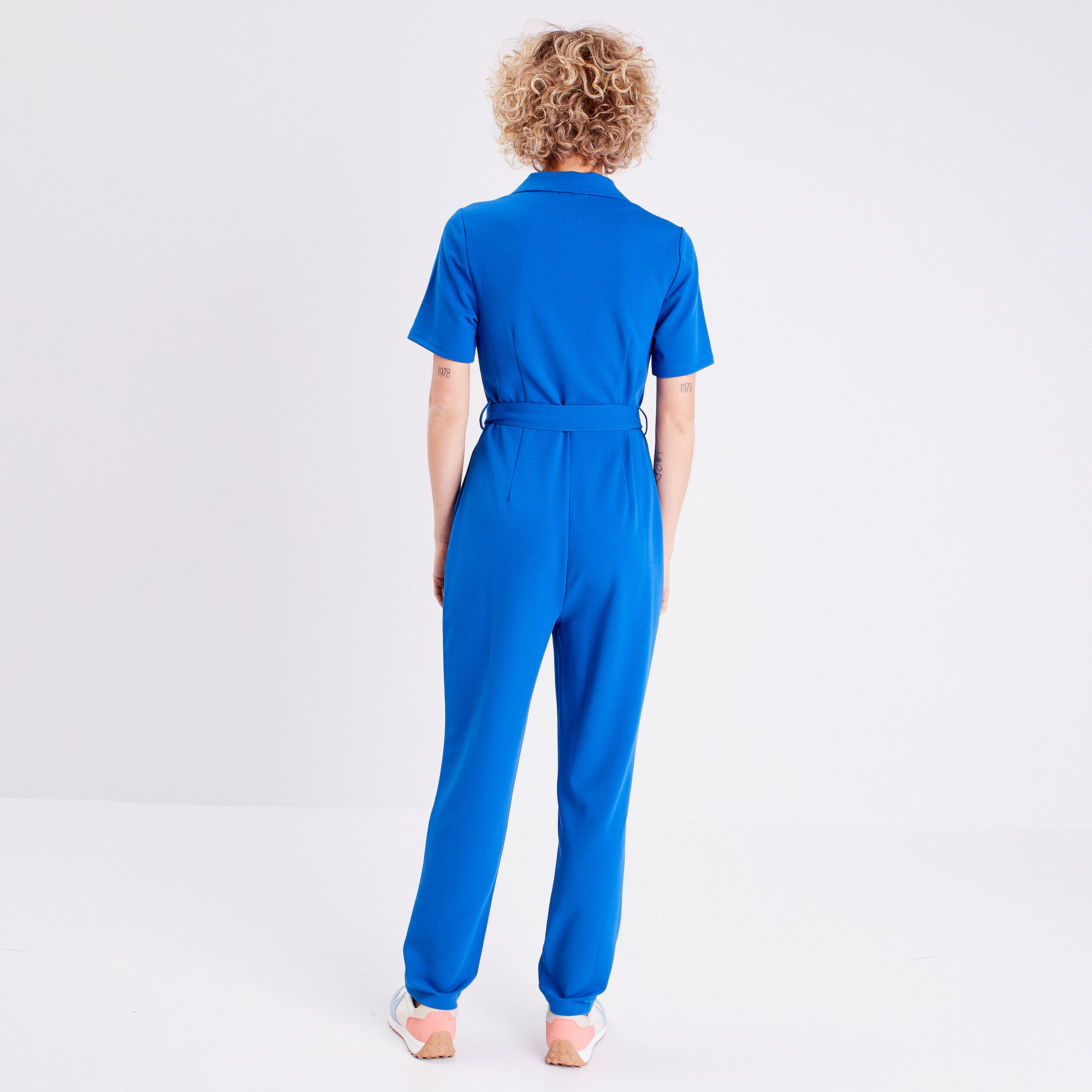 Combinaison pantalon zippée bleu roi femme | Cache Cache