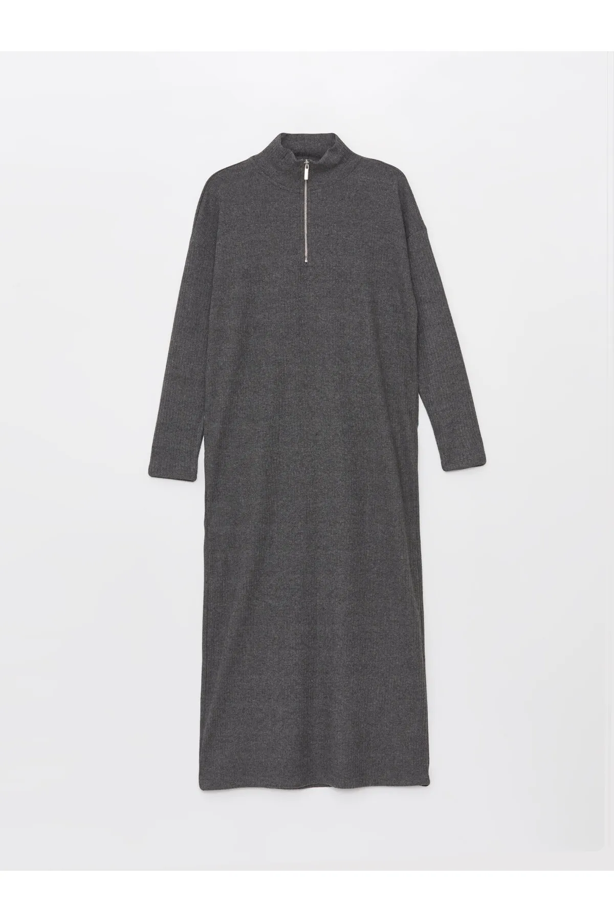 LC Waikiki  Gerades, langärmliges Damenkleid mit hohem Kragen