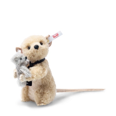 Richard Maus mit Teddybär, 12 cm, hellbraun