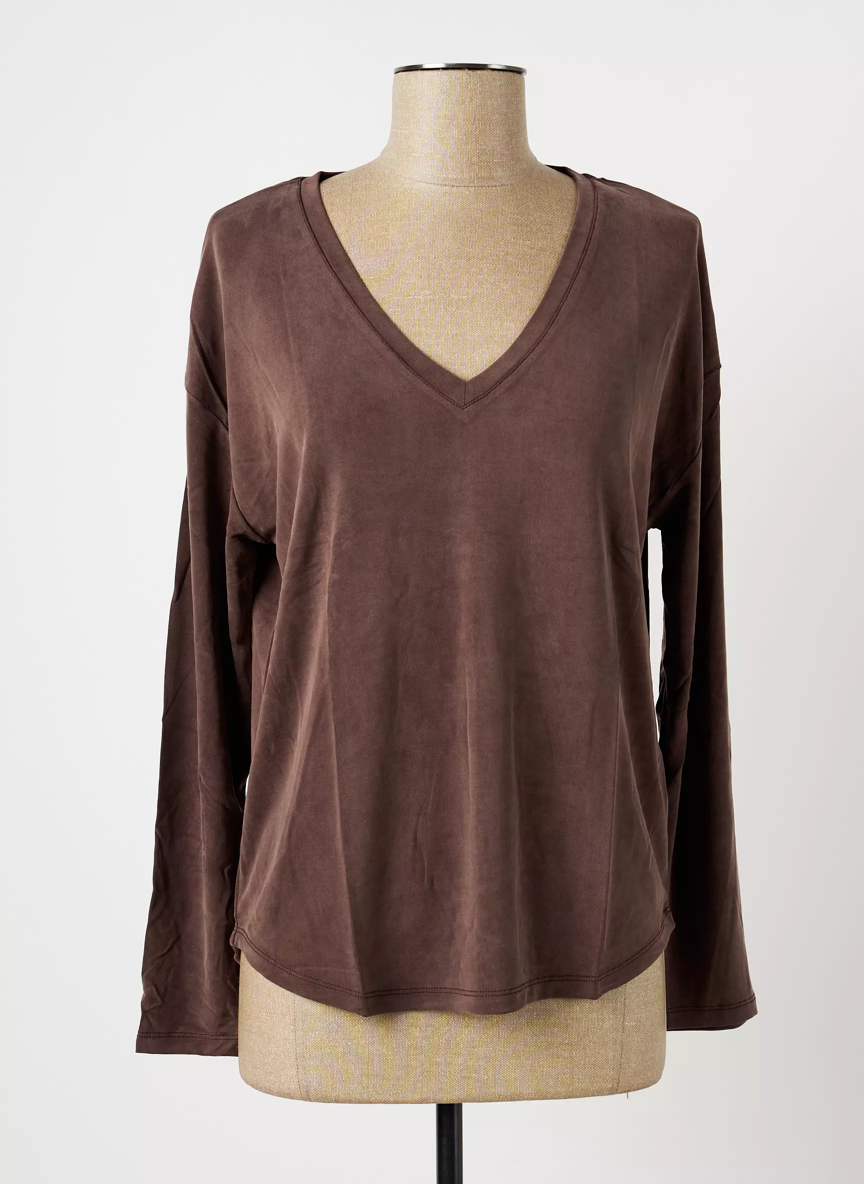 Majestic Filatures Tshirts Femme couleur marron