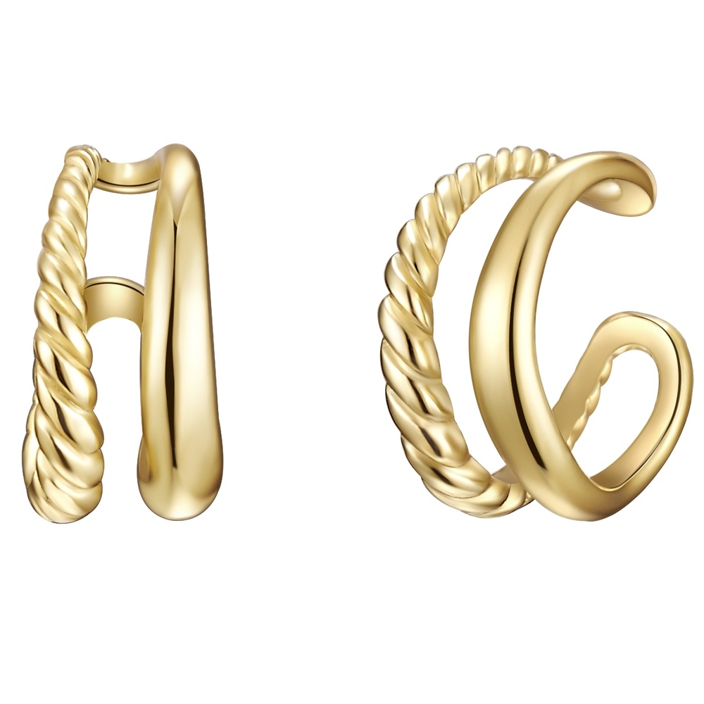 Glanzstücke München Manchette d'oreille en argent Argent sterling en Or jaune Boucles d'oreilles