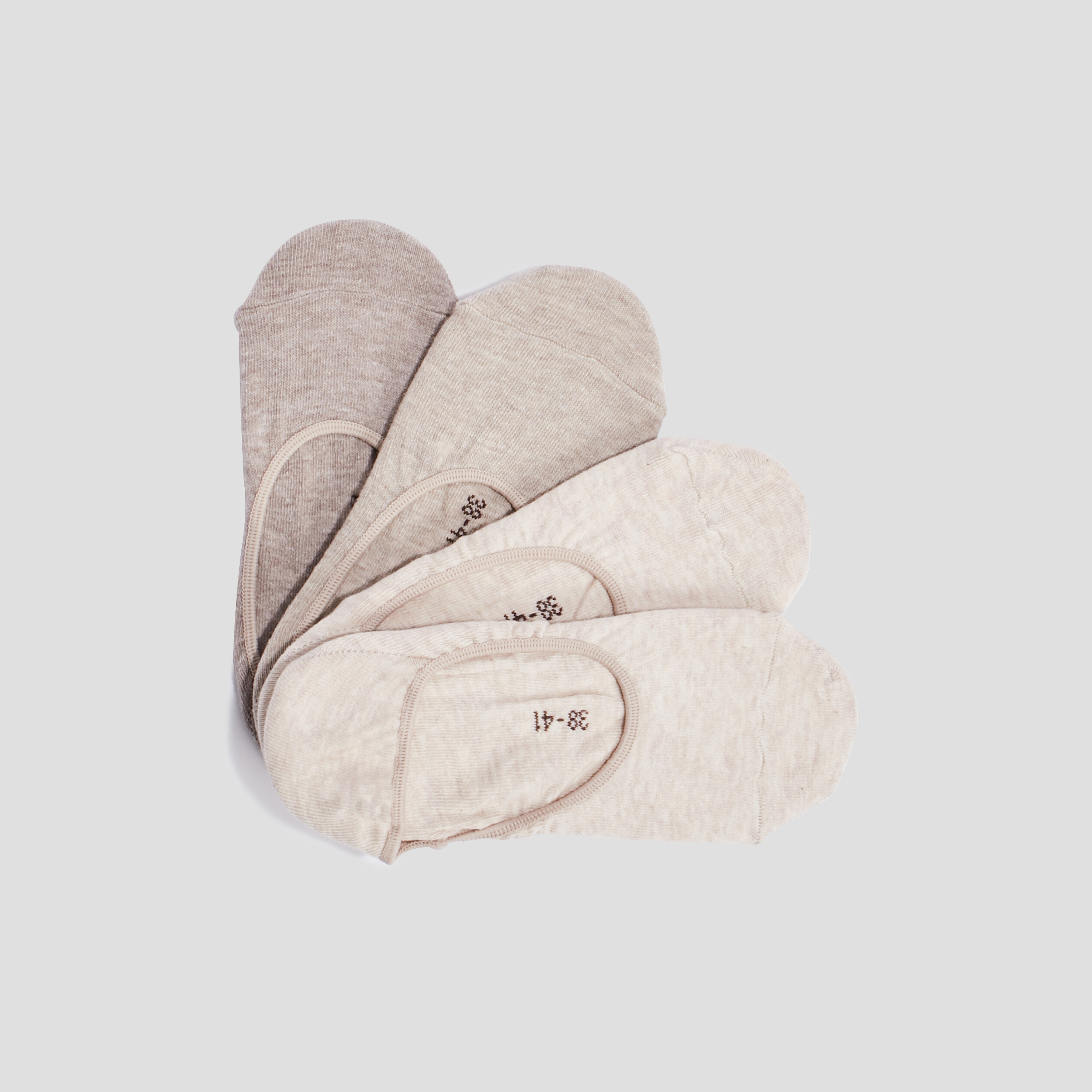 Lot 4 socquettes protège-bas beige femme | La Halle