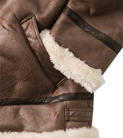 ALPHA INDUSTRIES, Jacke, Lederimitat Kunstfell, kastanienbraun