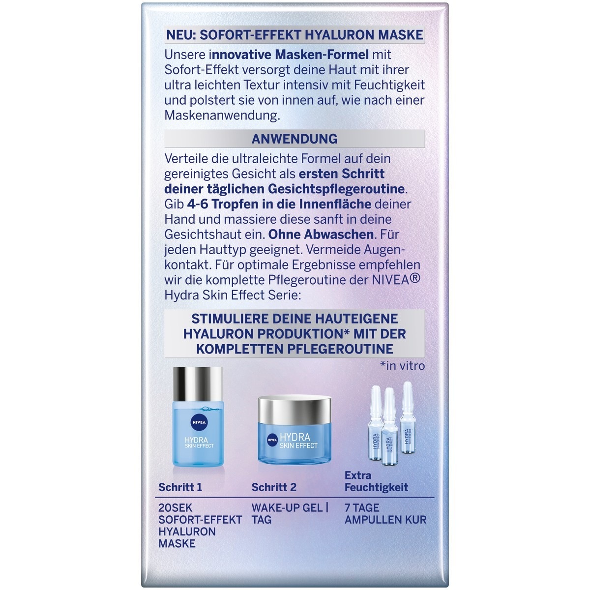 Hydra Skin Effect 20 Sek Sofort Effekt Hyaluron Maske